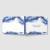 Modern Blue Marble Ocean Ombre Bar Mitzvah Gästebuch (Voll)