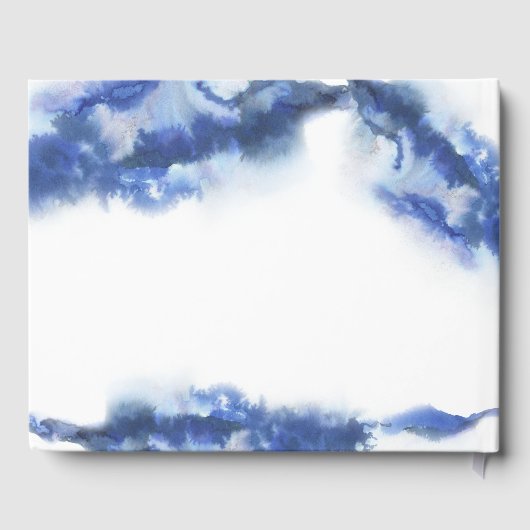 Modern Blue Marble Ocean Ombre Bar Mitzvah Gästebuch (Rückseite)