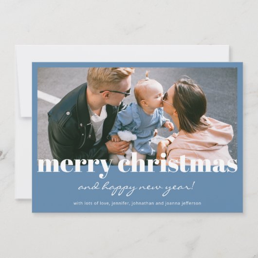 Modern Blue Mercury Custom Foto Card (Vorderseite)