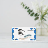 Modern Blue Minimalist Eye Illustration Lash  Visitenkarte (Stehend Vorderseite)