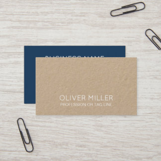 Modern Blue Minimalist Kraft Consultant Visitenkarte