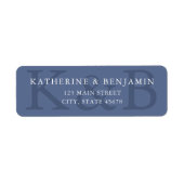 Modern Blue Minimalist Wedding Return Address (Vorne)