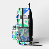 Modern Blue Mint Geometric Bedruckter Rucksack (Rechts)