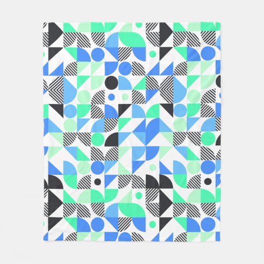 Modern Blue Mint Geometric Fleecedecke (Vorderseite)