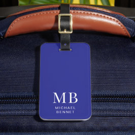Modern Blue Monogram Gepäckanhänger