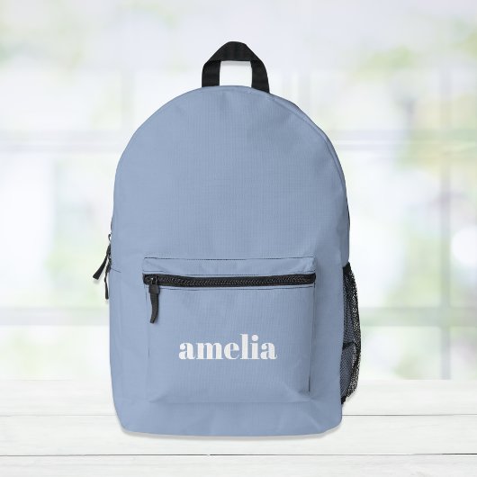 Modern Blue Monogram Name Bedruckter Rucksack