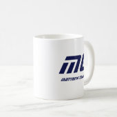 Modern Blue Monogram Name Bold Simple Für Ihn Kaffeetasse (VorderseiteRechts)