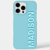 Modern Blue Monogram Name Case-Mate iPhone Hülle (Rückseite)