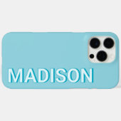Modern Blue Monogram Name Case-Mate iPhone Hülle (Rückseite (Horizontal))
