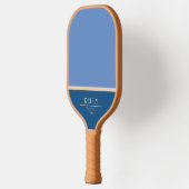 Modern Blue Monogram Name + Club Pickleball Schläger (Links)
