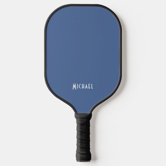 Modern Blue Monogram Name Pickleball Schläger (Vorderseite)