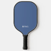 Modern Blue Monogram Name Pickleball Schläger (Rückseite)