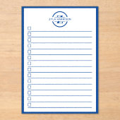 Modern Blue Monogram Name To Do List Acryleinladungen (Vorderseite)