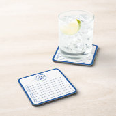 Modern Blue Monogram Name To Do List Whiteboard Getränkeuntersetzer (Rechte Seite)