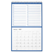 Modern Blue Monogram Name To Do Lists 11” x 7" Kalender (Jan 2027)