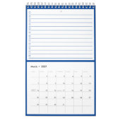 Modern Blue Monogram Name To Do Lists Kalender (Mär 2027)