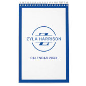 Modern Blue Monogram Name To Do Lists Kalender (Titelbild)