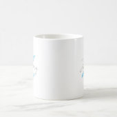 Modern Blue Monogram & Script Name Personalized  Kaffeetasse (Mittel)