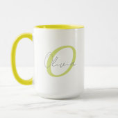 Modern Blue Monogram & Script Name Personalized  Tasse (Links)