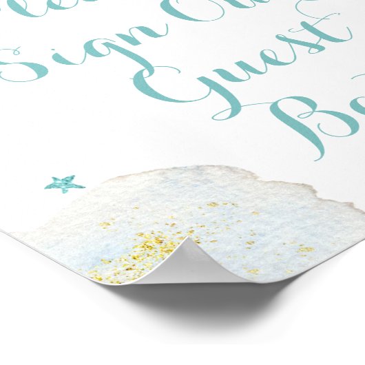 Modern Blue Moon Bitte unterschreiben Sie unser Gä Poster (Ecke)