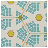 Modern Blue Mosaic Honeycomb Octagon Muster Stoff (Nahaufnahme)