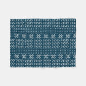 Modern Blue Mud Tuch Afrikanisches Muster Fleecedecke (Vorderseite (Horizontal))
