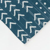Modern Blue Mud Tuch Afrikanisches Muster Fleecedecke (Ecke)