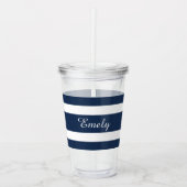Modern Blue Name Script Acryltrinkbecher (Vorderseite)
