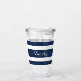 Modern Blue Name Script Acryltrinkbecher
