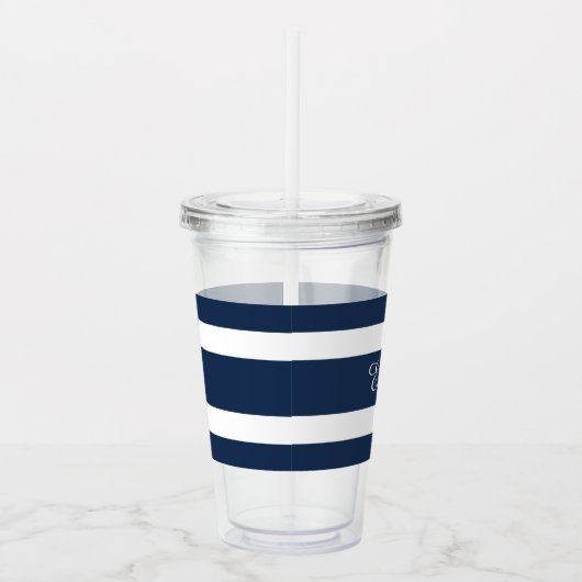 Modern Blue Name Script Acryltrinkbecher (Rechts)