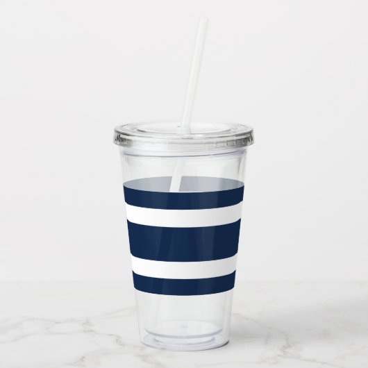 Modern Blue Name Script Acryltrinkbecher (Rückseite)