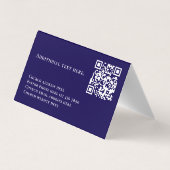 Modern Blue Nebula Custom Text QR Code Pastor Visitenkarten (Rückseite)