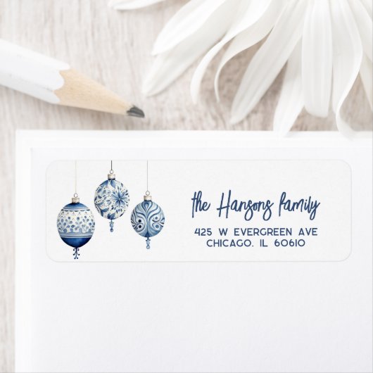 Modern Blue Nordic Style Ornamente Weihnachten (Insitu)