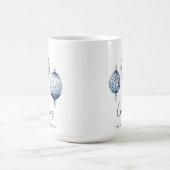 Modern Blue Nordic Style Ornaments Frohe Weihnacht Kaffeetasse (Mittel)