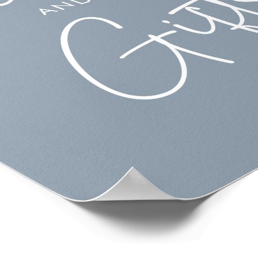 Modern Blue Oh Baby Einfache Duschkarten und Gesch Poster (Ecke)