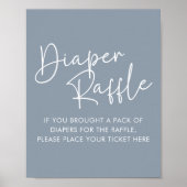 Modern Blue Oh Baby Simple Baby Diaper Raffle Poster (Vorne)