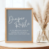 Modern Blue Oh Baby Simple Baby Diaper Raffle Poster
