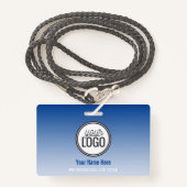 Modern Blue Ombre Beruflich Name Tag Ausweis (Vorderseite mit Schlüsselband)