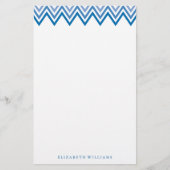 Modern Blue Ombre Chevrons Briefpapier (Vorderseite)