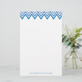 Modern Blue Ombre Chevrons Briefpapier (Stehend Vorderseite)