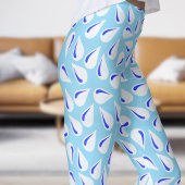Modern Blue on Blue Flick Pattern Leggings