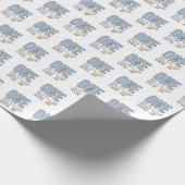 Modern Blue One Silly Goose First Birthday Geschenkpapier (Ecke)
