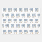 Modern Blue One Silly Goose First Birthday Geschenkpapier Set (Vorderseite)