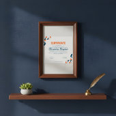 Modern Blue Orange Certificate of Achievement Prof