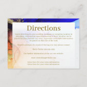 Modern Blue Orange Gold Wedding Begleitkarte (Rückseite)