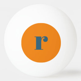 Modern Blue Orange Monogram Pong Ball Tischtennisball