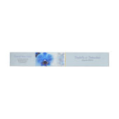 Modern Blue Orchid Floral Gold Trim Einladung Rundum-Adressaufkleber (Person)