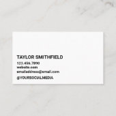 Modern Blue Paint Spritzer Trendy Visitenkarte (Rückseite)