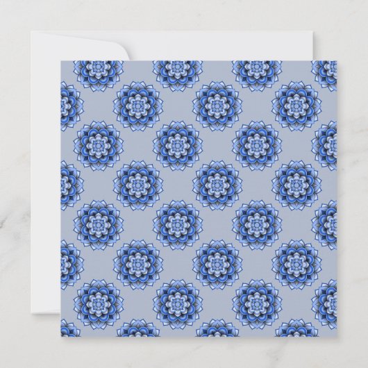 Modern Blue Paper cut Mandala Wedding Einladung (Rückseite)