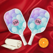 Modern Blue Pastel Abstract Personalized Mom Gift Pickleball Schläger